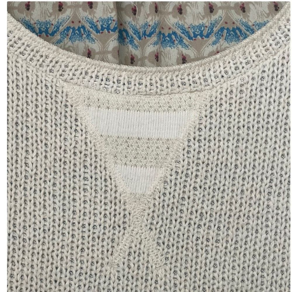 Anthropologie One September Sweater Cream Knit 3/4 Sleeve Blouse Size Small - Picture 5 of 7